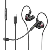 Abnehmbare Mikrofon Ohrh?rer 10 mm Lautsprecher Gr??e ABS Material In-Ear Des – Bild 8