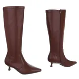 Used Look Damen Stiefel mit Reißverschluss Ital-Design 4382 in Weinrot – Bild 4
