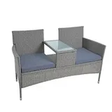 Polyrattan Gartenbank Bank Rattan Sitzbank 2-Sitzer Gartenmöbel Balkonmöbel – Bild 2
