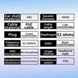 3,5 mm Stereo-Kopfhörer mit breitem Ohrmuschel-Design für komfortables länger – Bild 5