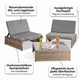 Gartenset in grau Sitzgarnitur + 2 Sessel + Tisch Gartenmöbel Lounge Poly Rattan – Bild 5