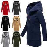 Marikoo Damen Winter Jacke Mantel Business Trenchcoat Wintermantel Parka MAIKOO – Bild 9