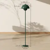 HOMCOM Stehlampe Wohnzimmer Stehleuchte mit rundem Schirm, Fußschalter Grün – Bild 4