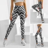 Leggings Sporthose Trainingshose Leggins Bunt Slim Fit Damen Mix BOLF Aufdruck – Bild 1