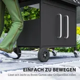 Gasgrill 15,2 KW Grillwagen inkl 5 Edelstahl-Brenner Rolle Seitenkocher Schwarz – Bild 9