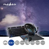 Nedis 5-in-1 Gaming-Set AZERTY FR Tastatur Maus Headset Mauspad-Kombinationsset – Bild 5