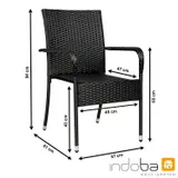 2x Stuhl Gartenstuhl Polyrattan Gartensessel Terrasse Balkonstuhl Stapelstuhl – Bild 4