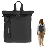 Rucksack klein Damen Handtaschenrucksack Damenrucksack Mila 4293 Schwarz + Etui – Bild 1