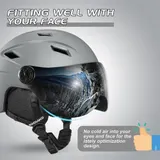 Odoland Erwachsene Skihelm Skihelm mit Visier, Leichter Race-Helm S 52-55 CM – Bild 2