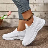 Damen Sneaker Straßen Laufschuhe Atmungsaktiv Turnschuhe Leicht Slip On Schuhe – Bild 5
