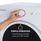 Wäschetrockner Ablufttrockner 50cm Frontlader 1020W Timer 3kg Kapazität weiß – Bild 3