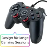 Schwaiger USB Gaming Controller Gamepad Pad 2x Vibration für PC PS3 Android TV – Bild 10