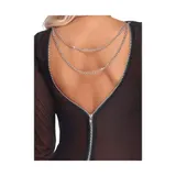 Langarm Kleid lang S-XL Durchsichtig schwarz Mesh 2 Ketten sexy Dessous "Kristie – Bild 5
