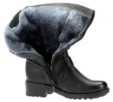 Damen Stiefel Boots Winterstiefel Gefüttert Blockabsatz Profilsohle Leder-Optik – Bild 4
