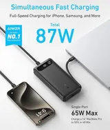 Anker Powerbank 20000mAh tragbares Ladegerät integriertem USB-C-Kabel 87W, Neu – Bild 5