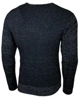 Herren Pullover Slim Fit Rundhals Strick-Pullover Longsleeve in Feinstrick B-132 – Bild 3