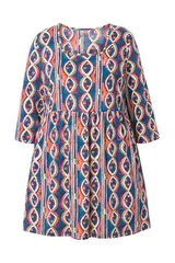 Ulla Popken Damen große Größen Longshirt bedruckt A Linie V Ausschnitt – Bild 9