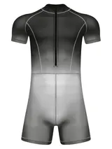 DE Herren Badeanzug Shorty Einteiler Schwimmanzug Rash Guard Bademode Overall – Bild 10