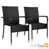 2x Stuhl Gartenstuhl Polyrattan Gartensessel Terrasse Balkonstuhl Stapelstuhl – Bild 2