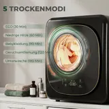 HOMCOM Kompakte Trocknermaschine, 5 Modi, 4-kg Ablufttrockner, Schwarz – Bild 5