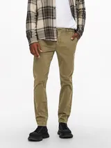 Herren ONLY & SONS Chino Hose Basic Slim Fit Pants ONSPETE Baumwolle Twill – Bild 2