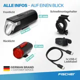 Fahrradbeleuchtung FISCHER LED Beleuchtungs-Set 60 Lux mit 360° Bodenbeleuchtung – Bild 8
