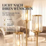 Stehlampe Wohnzimmer mit Regal, Glasschirmen, für Wohnzimmer, Gold – Bild 8