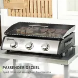 Gasgrill, Tischgrill BBQ mit 3 Brennern, Tischgasgrill mit Schlauch, Deckel – Bild 7