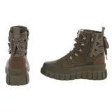 Damen High-Top Stiefeletten mit Lochschnürung Ital-Design 9074 in Grün – Bild 5