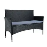 Polyrattan Gartenbank Rattan Bank 2-Sitzer Sitzbank mit Sitzkissen Rattanmöbel – Bild 9