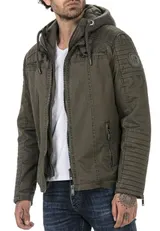 Redbridge Herren Jacke Übergangsjacke Bikerjacke abnehm Sweat- Kapuze 2in1 Look – Bild 1