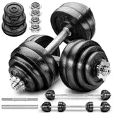 Hantelset Gusseisen 15 - 60 kg Kurzhanteln Langhantel Set Hantel Hantelscheiben – Bild 8