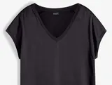 Damen Shirt taupe braun Kurzarm weich fallend glänzend schön Gr 36 - 54 neu 5125 – Bild 8