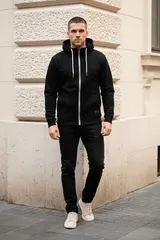 Sweatjacke Herren Zipper Kapuzenpullover Hoodie Pullover Männer Zip RS-1006 – Bild 5