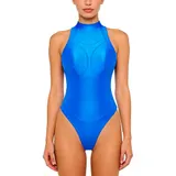 DE iEFiEL Damen Badeanzug Ärmellos Swimsuit Glänzend Schwimmanzug Bodysuit – Bild 10