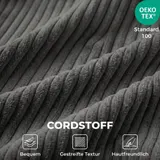 HOMCOM Schlafsofa Faltbarer Schlafsessel mit Kissen Cord-Optik Dunkelgrau – Bild 7