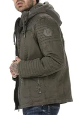 Redbridge Herren Jacke Übergangsjacke Bikerjacke abnehm Sweat- Kapuze 2in1 Look – Bild 4