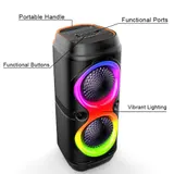 BLUETOOTH 5.0 LAUTSPRECHER RGB SUBWOOFER MUSIKBOX BOOMBOX PARTY LED MIT MIKROFON – Bild 7
