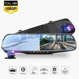4" 1080P Spiegel Dash Cam Dual Lens Auto DVR Rückfahrkamera Recorder Car DHL – Bild 3