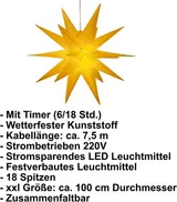 XXL 100 cm LED Weihnachtsstern Timer Innen Außen Weihnachts-Deko Stern Advent 3D – Bild 4