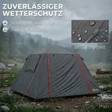Outsunny Campingzelt 2 Personen 3000mm Wasserdicht & Winddicht Kuppelzelt – Bild 6