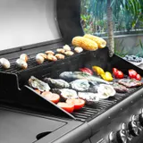 TAINO RED 6+1 Gasgrill BBQ Grill-Wagen Edelstahl Brenner Seitenkocher Schwarz – Bild 5