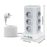 2 Meter, 12 Fach Steckdosenleiste 3 USB Mehrfachsteckdose Steckdosenturm Multi – Bild 8