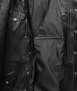 Leder Mantel Herren Lang Schwarz Echtleder Herrenmantel H-343 Rock Creek NEU – Bild 8