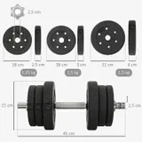 Kurzhantel Set 25KG Hantelset mit Hantelscheiben für Zuhause Stahl Refurbished – Bild 4