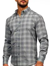 Freizeithemd Hemd Shirt Herrenhemd Slim Fit Classic Casual Herren BOLF Kariert – Bild 2