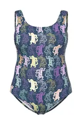 Ulla Popken Damen große Größen Badeanzug Tiger ohne Softcups Rundhals 836611 – Bild 9
