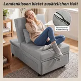 HOMCOM 4-in-1 Schlafsessel mit Bettfunktion, ausziehbares Schlafsofa, Hellgrau – Bild 8