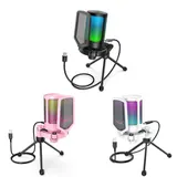 FIFINE USB Mikrofon RGB Kondensator Gaming Mikrofone PC mit Stummschalttaste – Bild 8