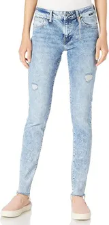 Mavi Damen Jeans Adriana Hose Mid-Rise, Super Skinny Blue denim,Blau W29 L30 – Bild 1